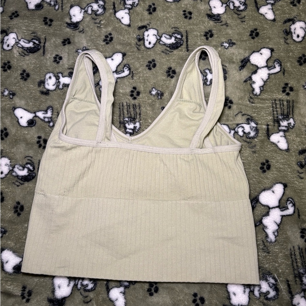 Green Ribbed Tank Top - Picture 2 of 2